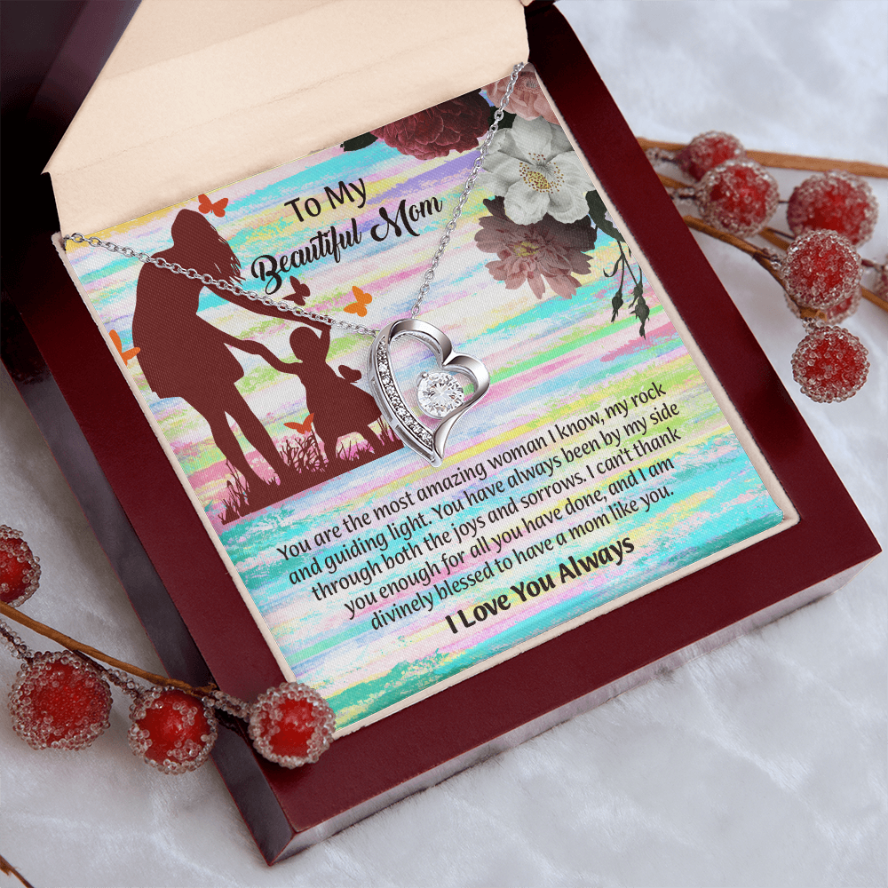 To My Beautiful Mom Necklace, Mothers Day Gift To Mom, Thoughtful Present from Son, Mom Necklace From daughter