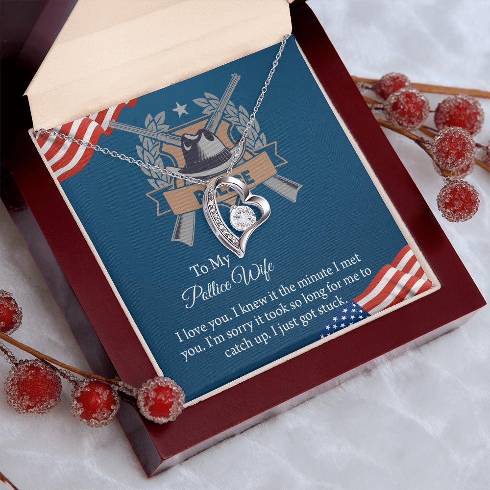To My Police Wife Forever Love Necklace, Gift for Police Officer Wife, Police Wife Anniversary Present, Husband To Wife Birthday Gifts