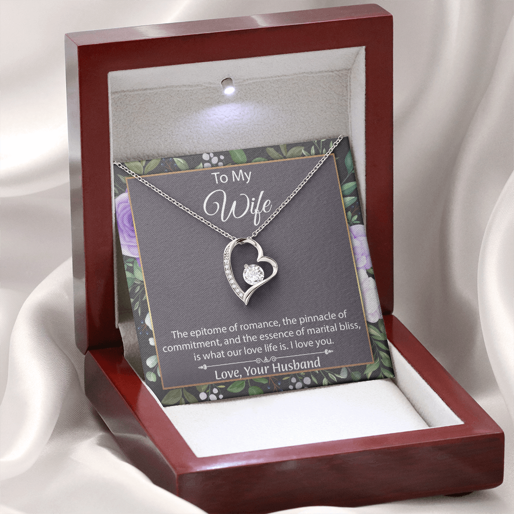 To My Wife Forever Love Necklace, Wife Sentimental Gift, Anniversary Gift For Wife, Wife Birthday Gift, Necklace For Wife
