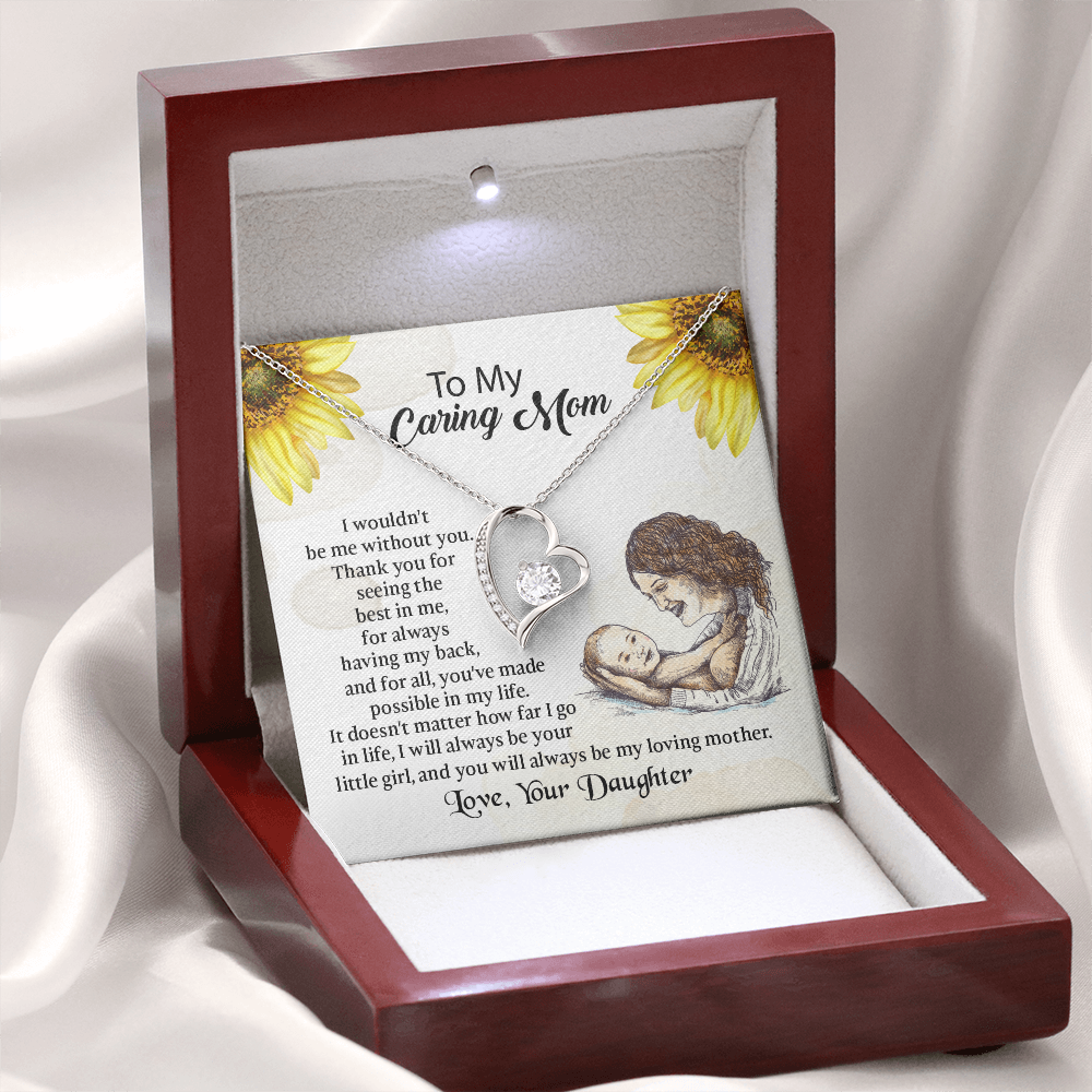 To My Mom Forever Love Necklace, Mothers Day Necklace, Mom Birthday Gift from Daughter, Message Card Jewelry For Mom