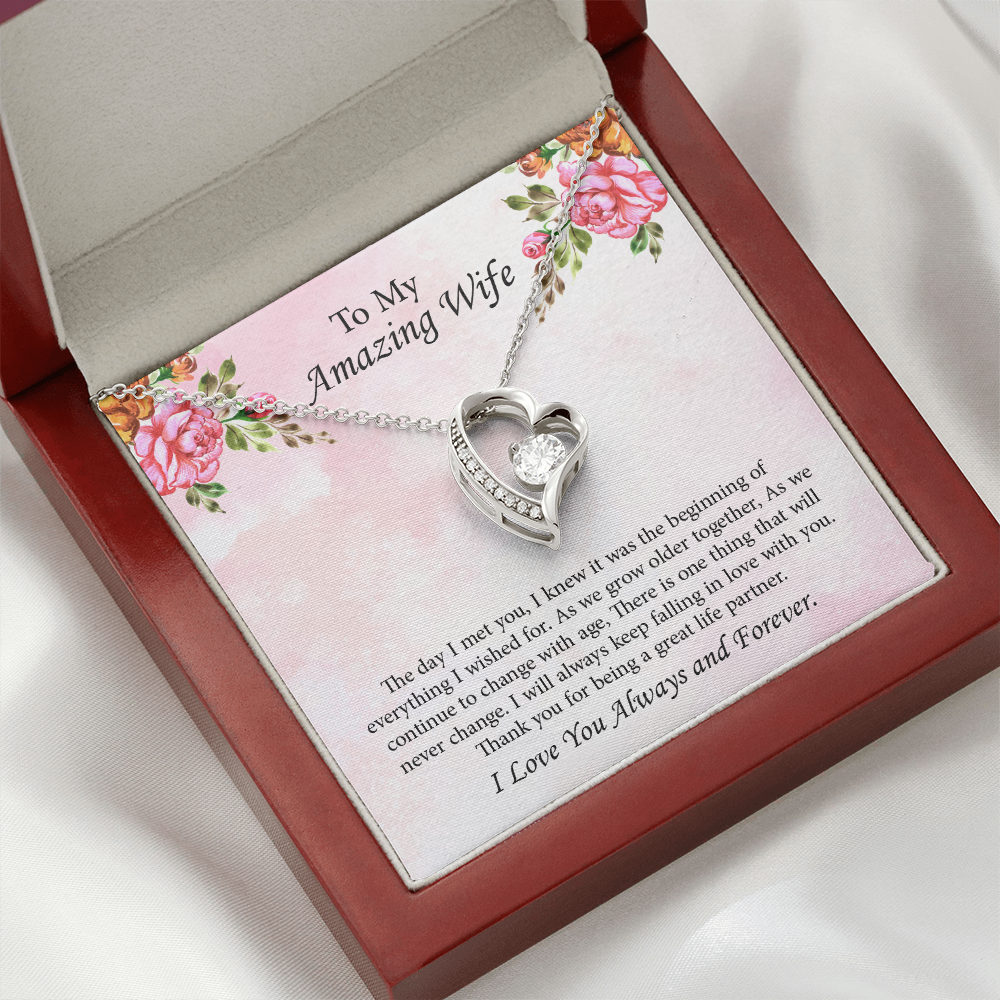 To My Amazing Wife Forever Love Necklace, Wife Jewelry, Anniversary Gift for Wife, Wife Birthday Gift, Necklace for Wife