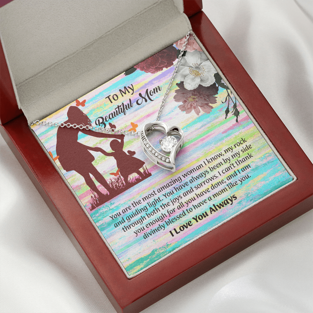 To My Beautiful Mom Necklace, Mothers Day Gift To Mom, Thoughtful Present from Son, Mom Necklace From daughter