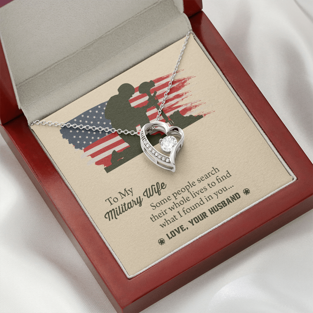 To My Military Wife Forever Love Necklace, Military Wife Gift, Gift from Husband to Wife, Anniversary Gift for Army Wife