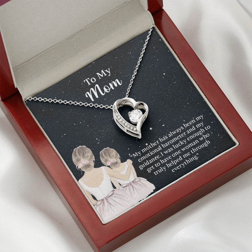 To My Mom Forever Love Necklace, Mom Birthday Gift From Daughter, Mothers Day Necklace, Message Card Jewelry For Mom