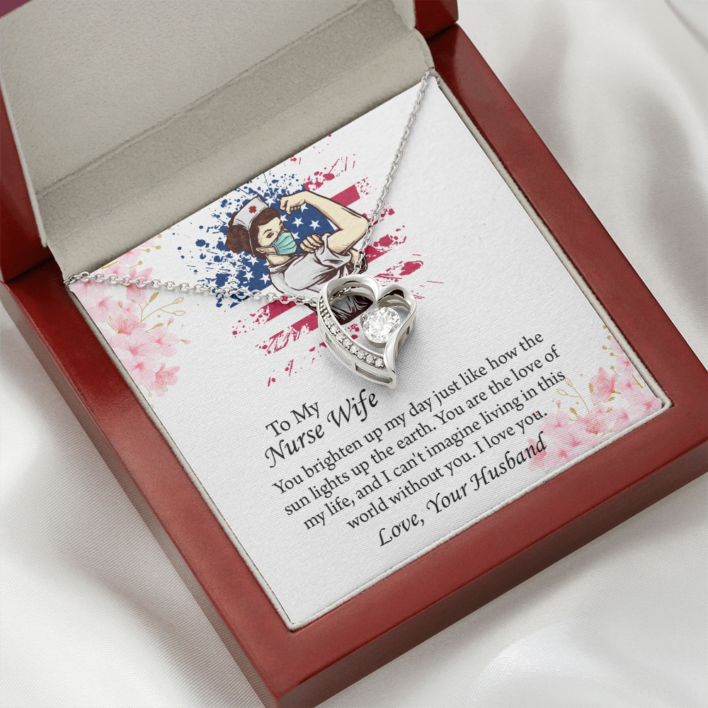 To My Nurse Wife Forever Love Necklace, Anniversary Gift for Wife, Wife Birthday Gift, Nurse Graduation Jewelry Gifts