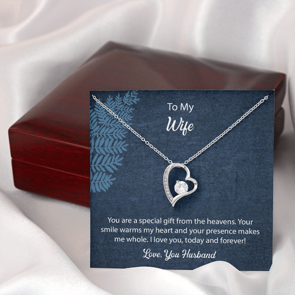 To My Wife Forever Love Necklace, Jewelry For Wife, Anniversary Gift For Wife, Wife Birthday Gift, Necklace For Wife