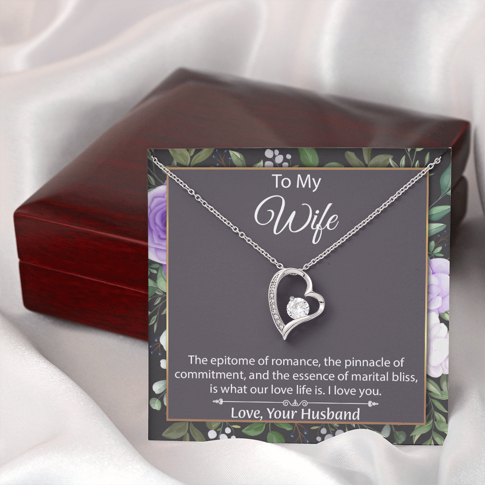 To My Wife Forever Love Necklace, Wife Sentimental Gift, Anniversary Gift For Wife, Wife Birthday Gift, Necklace For Wife