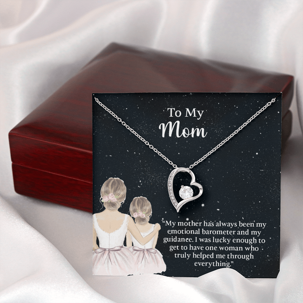To My Mom Forever Love Necklace, Mom Birthday Gift From Daughter, Mothers Day Necklace, Message Card Jewelry For Mom