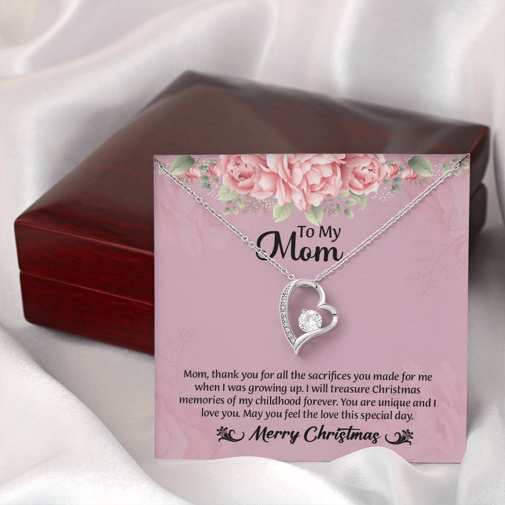 Christmas Gift for Mom, Forever Love Necklace, MOM Christmas Gift, Mom Gift Christmas, Christmas Gift Charm, Message Card