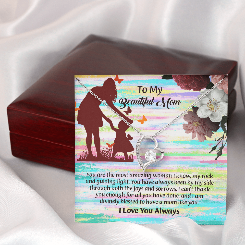 To My Beautiful Mom Necklace, Mothers Day Gift To Mom, Thoughtful Present from Son, Mom Necklace From daughter