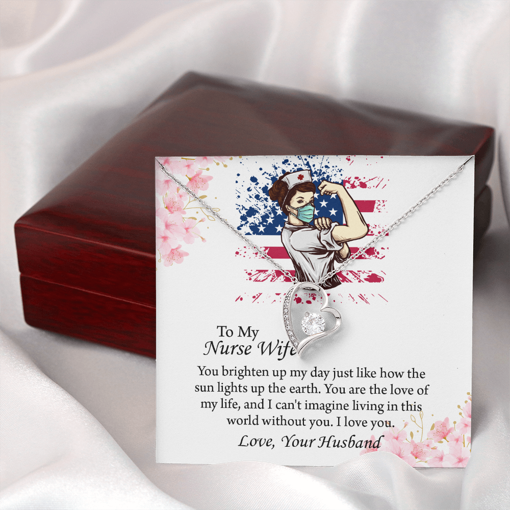 To My Nurse Wife Forever Love Necklace, Anniversary Gift for Wife, Wife Birthday Gift, Nurse Graduation Jewelry Gifts