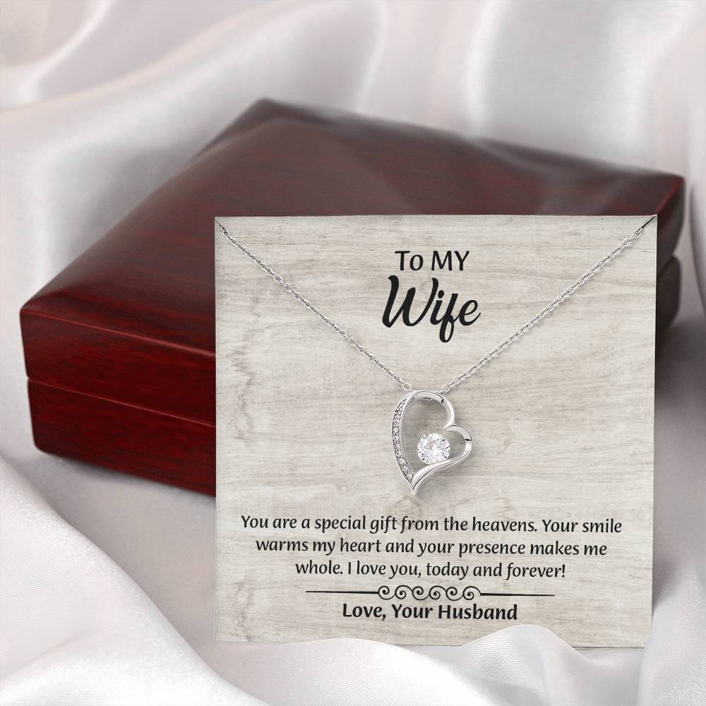 To My Wife Forever Love Necklace, Wife Jewelry, Romantic Anniversary Gift for Wife, Wife Birthday Gift, Necklace for Wife