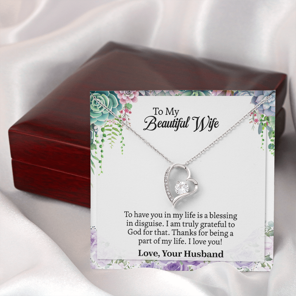 Heart To My Wife Necklace, Anniversary Gift For Wife, Wife Birthday Gift, Necklace For Wife, Wife Sentimental Gift