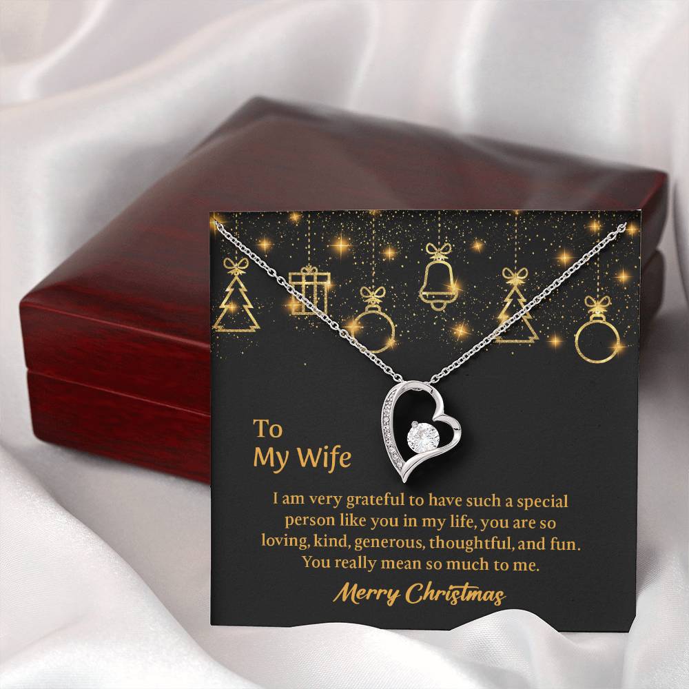 To My  Wife Forever Love Necklace with Message Card,  Christmas gift for Wife, Gift for Wife, Gift from Husband