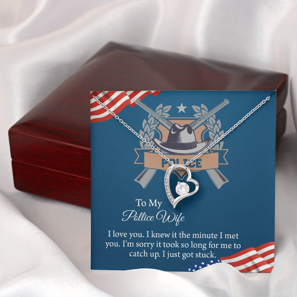 To My Police Wife Forever Love Necklace, Gift for Police Officer Wife, Police Wife Anniversary Present, Husband To Wife Birthday Gifts