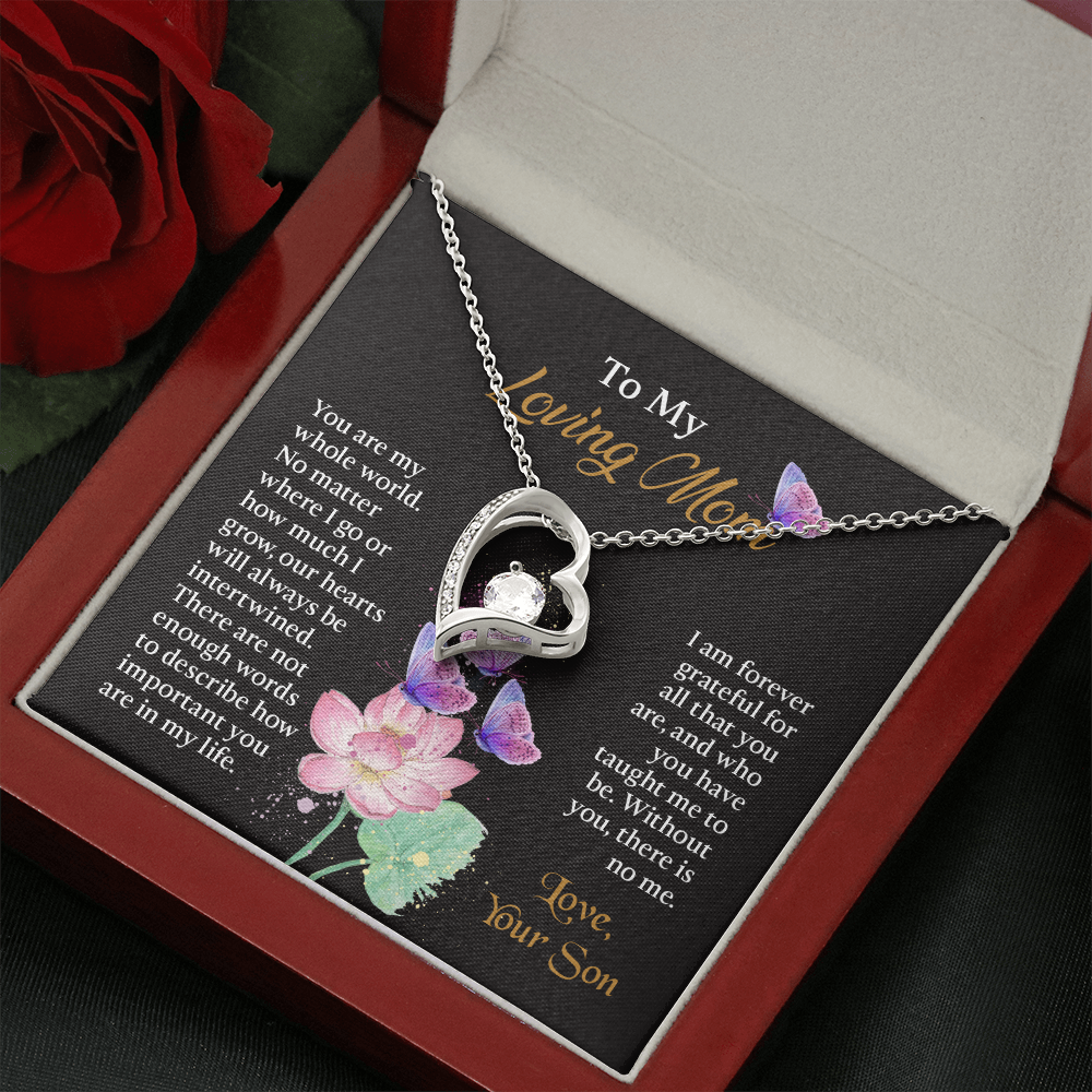 To My Mom Necklace, Mothers Day Necklace To Mom, Mom Birthday Gift from Son, Message Card Jewelry For Mom