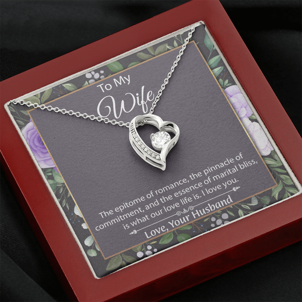 To My Wife Forever Love Necklace, Wife Sentimental Gift, Anniversary Gift For Wife, Wife Birthday Gift, Necklace For Wife