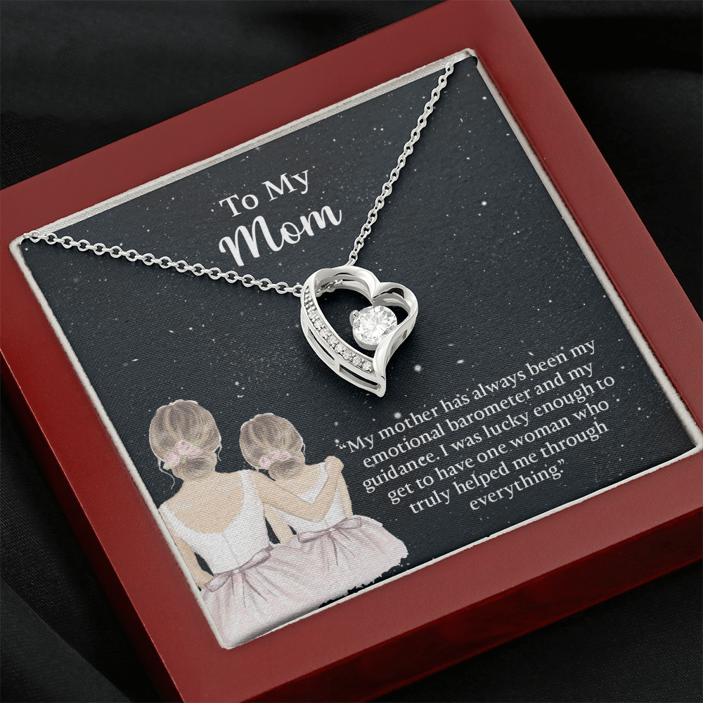 To My Mom Forever Love Necklace, Mom Birthday Gift From Daughter, Mothers Day Necklace, Message Card Jewelry For Mom