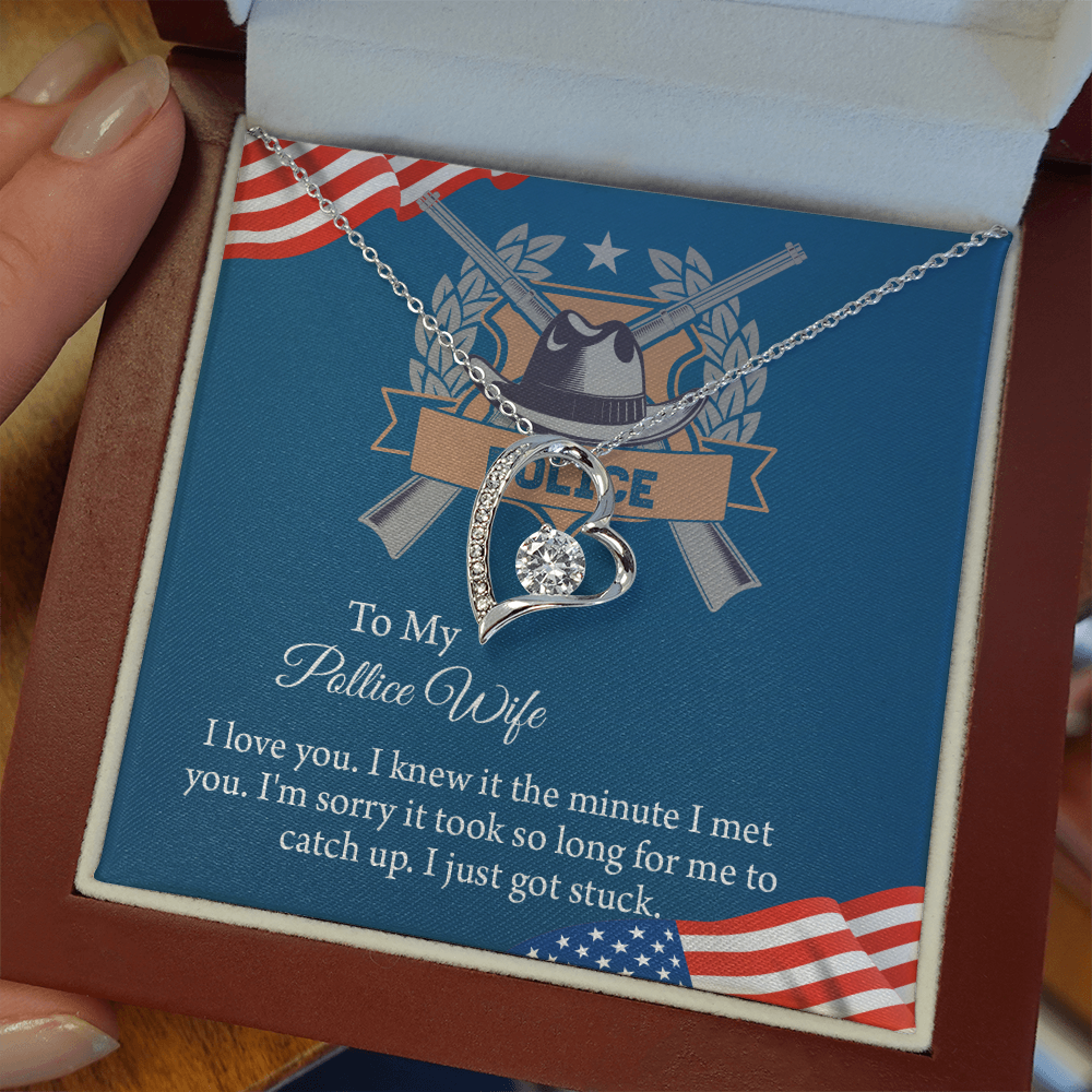 To My Police Wife Forever Love Necklace, Gift for Police Officer Wife, Police Wife Anniversary Present, Husband To Wife Birthday Gifts