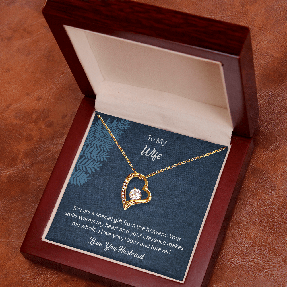 To My Wife Forever Love Necklace, Jewelry For Wife, Anniversary Gift For Wife, Wife Birthday Gift, Necklace For Wife