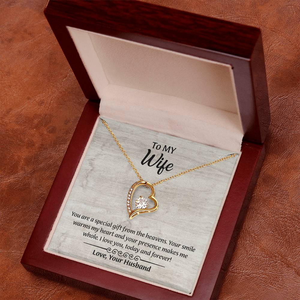 To My Wife Forever Love Necklace, Wife Jewelry, Romantic Anniversary Gift for Wife, Wife Birthday Gift, Necklace for Wife