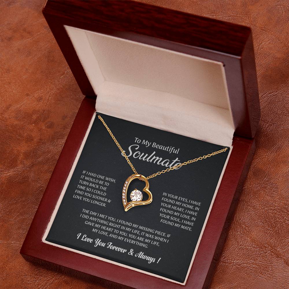 UNIDAZE To My Beautiful Soulmate Necklace, Gift for Wife,Girlfriend, Anniversary Gift, Christmas Gift for Soulmate, Soulmate Gift, Soulmate necklace ShineOn Fulfillment C30025TG C30025TR lx-C30025 PB23-WOOD PT-781 TNM-1 USER-188348