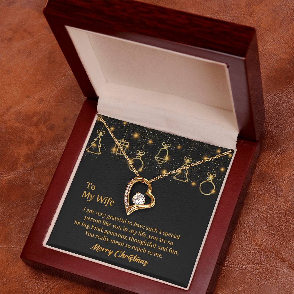 To My  Wife Forever Love Necklace with Message Card,  Christmas gift for Wife, Gift for Wife, Gift from Husband