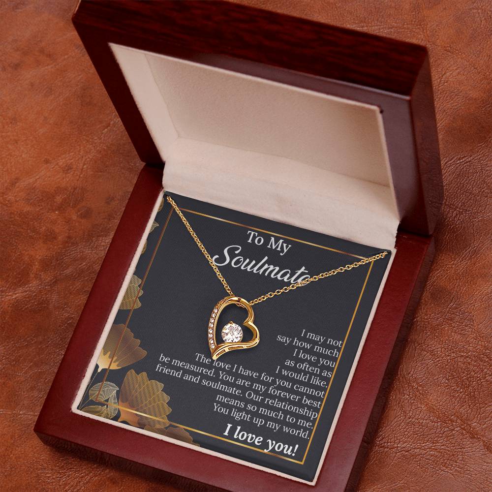 UNIDAZE To My Soulmate Necklace Unique Romantic Valentine's Gift for Her, Wife, Girlfriend, Anniversary Heart Necklace, Birthday Gift ShineOn Fulfillment C30025TG C30025TR lx-C30025 PB23-WOOD PT-781 TNM-1 USER-188348