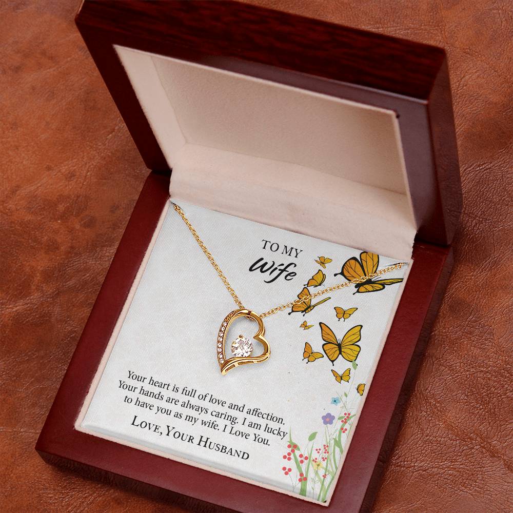 To My Wife Forever Love Necklace, Necklace Gift For Wife, Anniversary Gift For Wife, Wife Birthday Gift