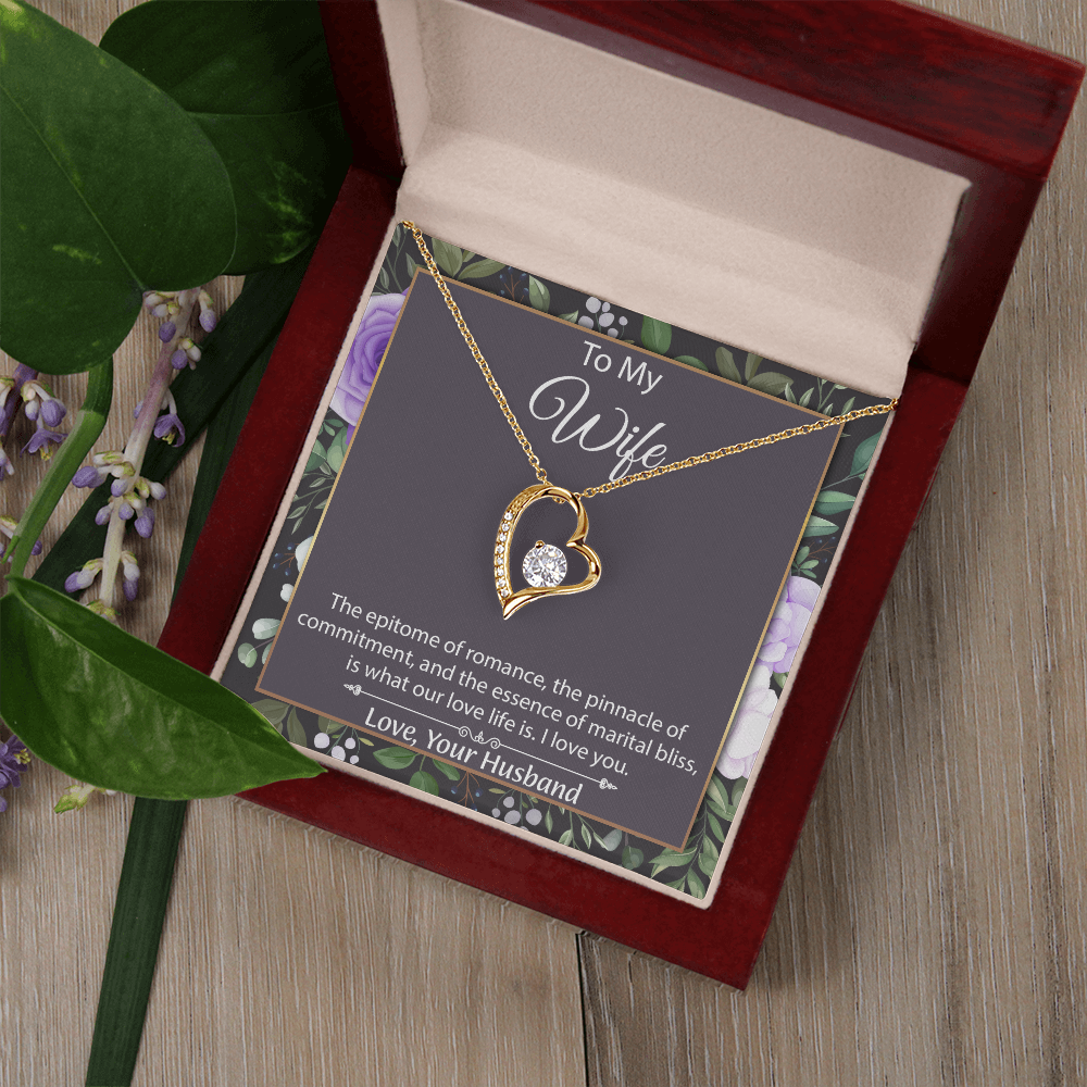 To My Wife Forever Love Necklace, Wife Sentimental Gift, Anniversary Gift For Wife, Wife Birthday Gift, Necklace For Wife