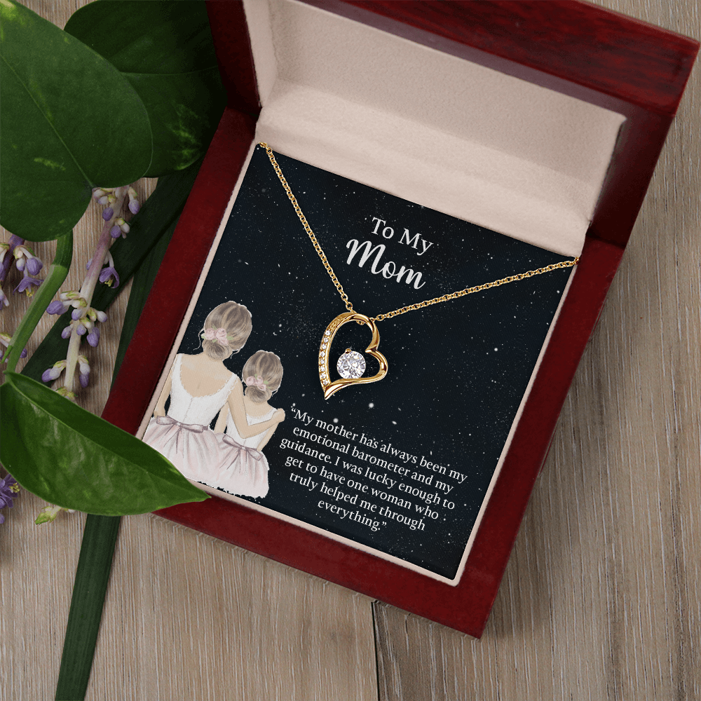 To My Mom Forever Love Necklace, Mom Birthday Gift From Daughter, Mothers Day Necklace, Message Card Jewelry For Mom