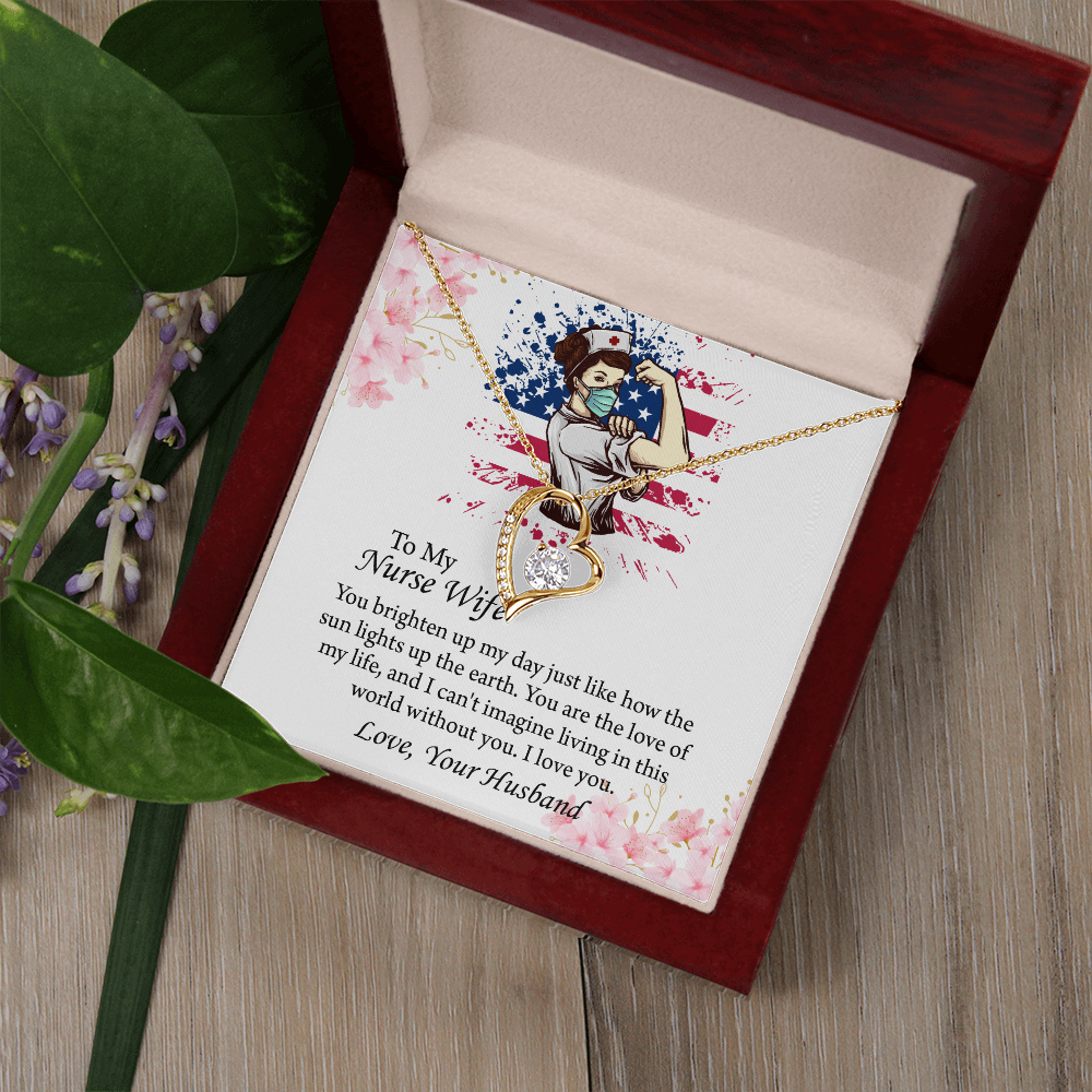 To My Nurse Wife Forever Love Necklace, Anniversary Gift for Wife, Wife Birthday Gift, Nurse Graduation Jewelry Gifts