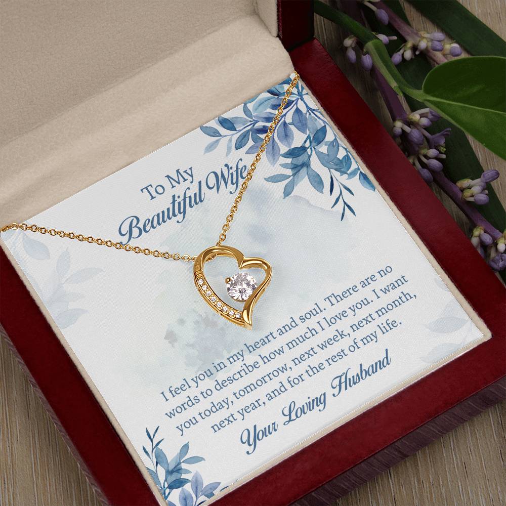 Forever Love Necklace for Wife, Necklace Gift From Husband, Romantic Anniversary gift for Wife, Wife Birthday Gift