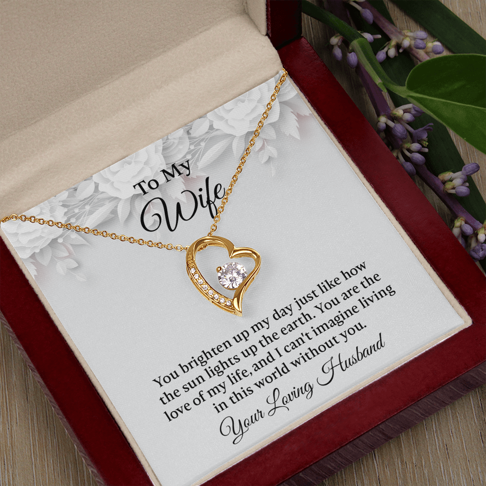 To My Wife Forever Love Necklace, Wife Jewelry, Necklace for Wife, Anniversary Gift for Wife, Wife Birthday Gift