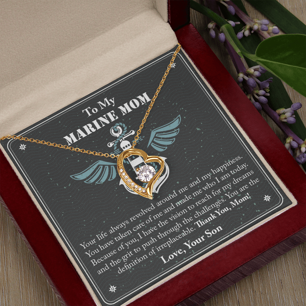 To My Marine Mom Forever Love Necklace, Military Mom Necklace, Gift For Mom Necklace, Marine Mom Gifts, Army Mom, Marine Necklace