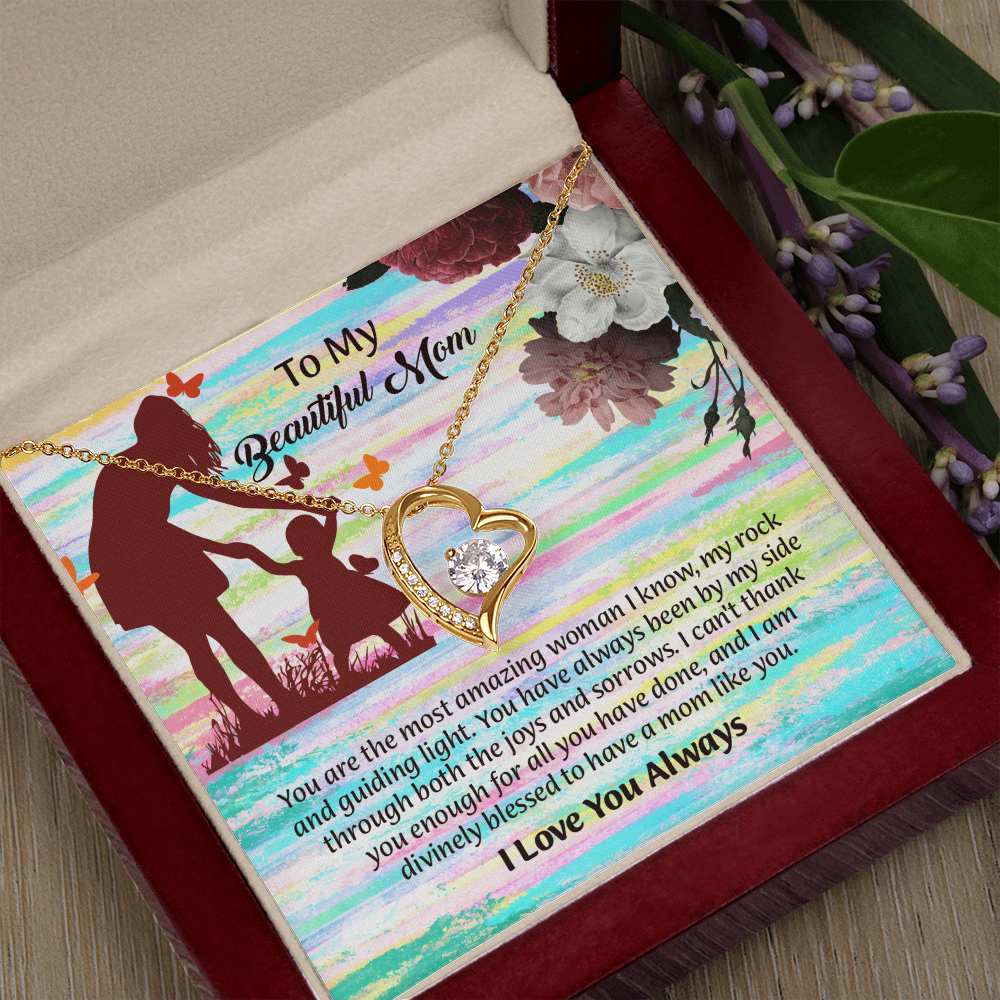 To My Beautiful Mom Necklace, Mothers Day Gift To Mom, Thoughtful Present from Son, Mom Necklace From daughter