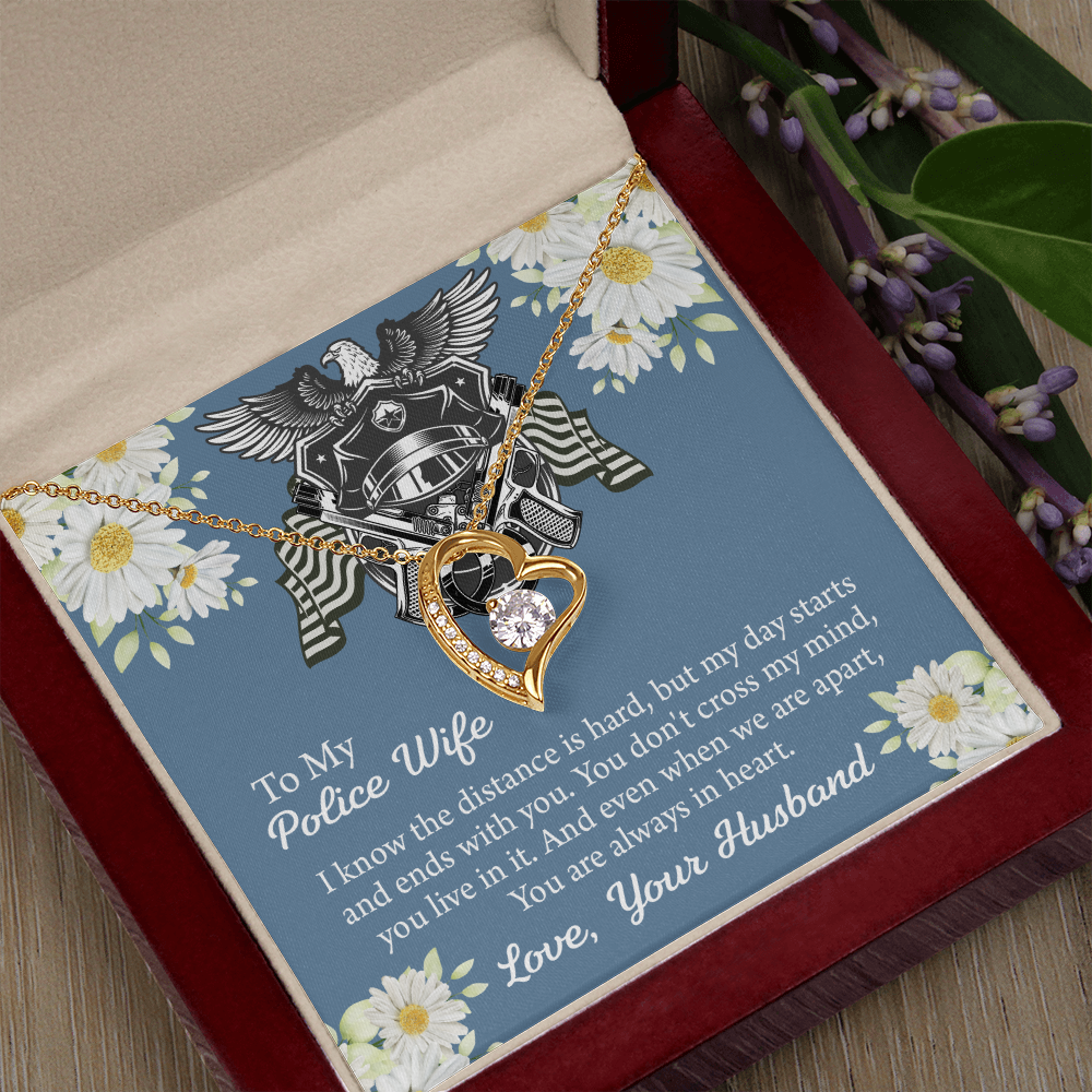 To My Police Wife Forever Love Necklace, Gift for Police Officer Wife, Police Wife Anniversary Present, Husband To Wife Birthday Gifts