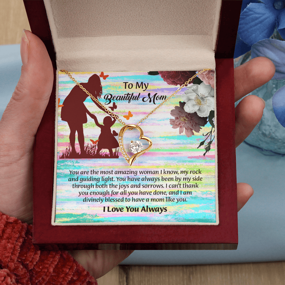 To My Beautiful Mom Necklace, Mothers Day Gift To Mom, Thoughtful Present from Son, Mom Necklace From daughter
