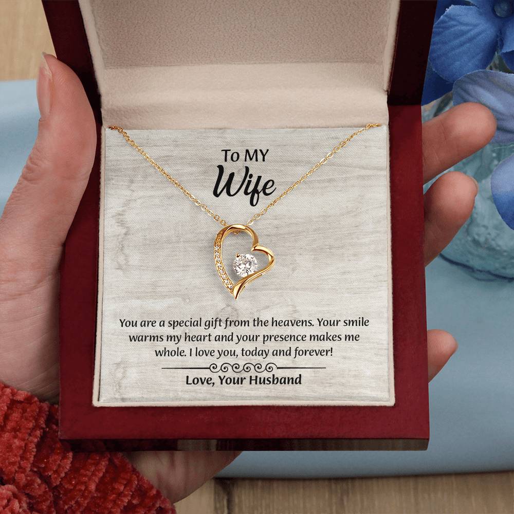 To My Wife Forever Love Necklace, Wife Jewelry, Romantic Anniversary Gift for Wife, Wife Birthday Gift, Necklace for Wife