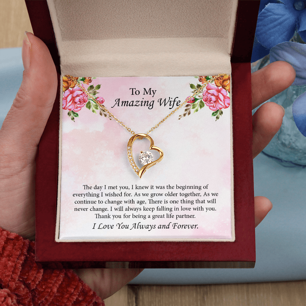 To My Amazing Wife Forever Love Necklace, Wife Jewelry, Anniversary Gift for Wife, Wife Birthday Gift, Necklace for Wife