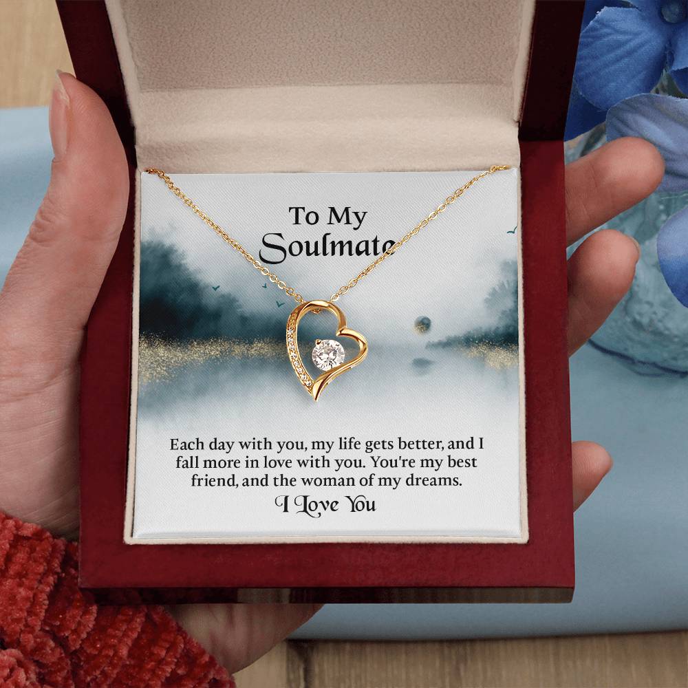 UNIDAZE To My Soulmate Necklace Gift for Her, Soulmate Jewelry for Wife, Birthday Gifts from Husband, Soulmate Gift ShineOn Fulfillment C30025TG C30025TR lx-C30025 PB23-WOOD PT-781 TNM-1 USER-188348