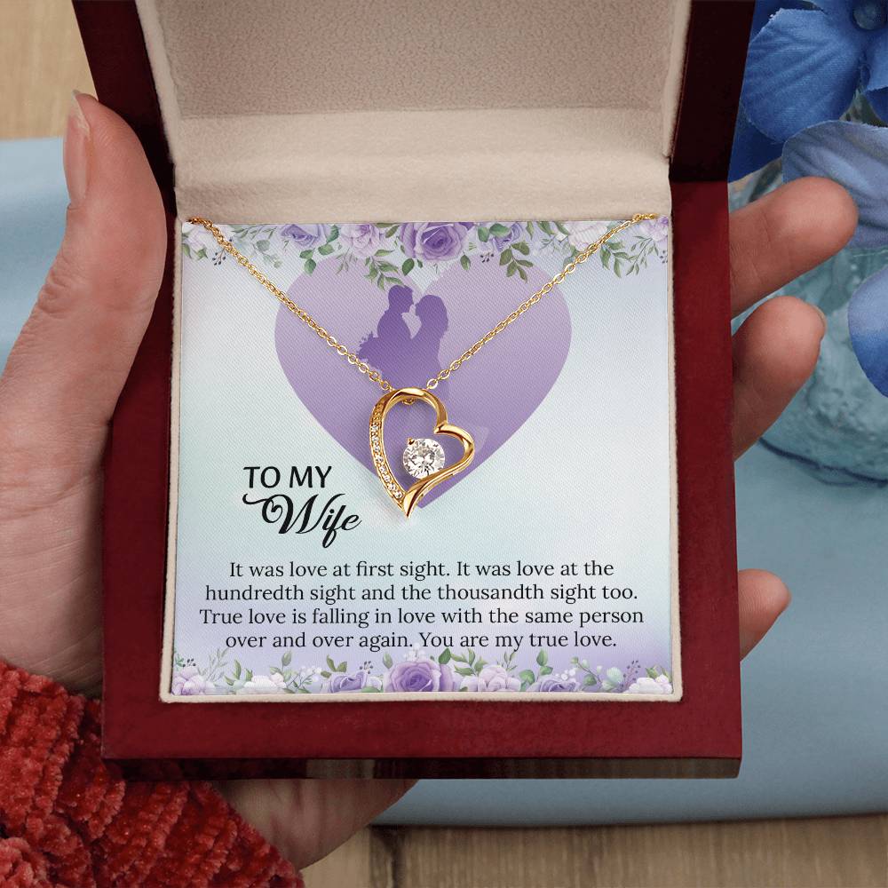 To My Wife Forever Love Necklace, Necklace For Wife, Anniversary Gift For Wife, Wife Birthday Gift