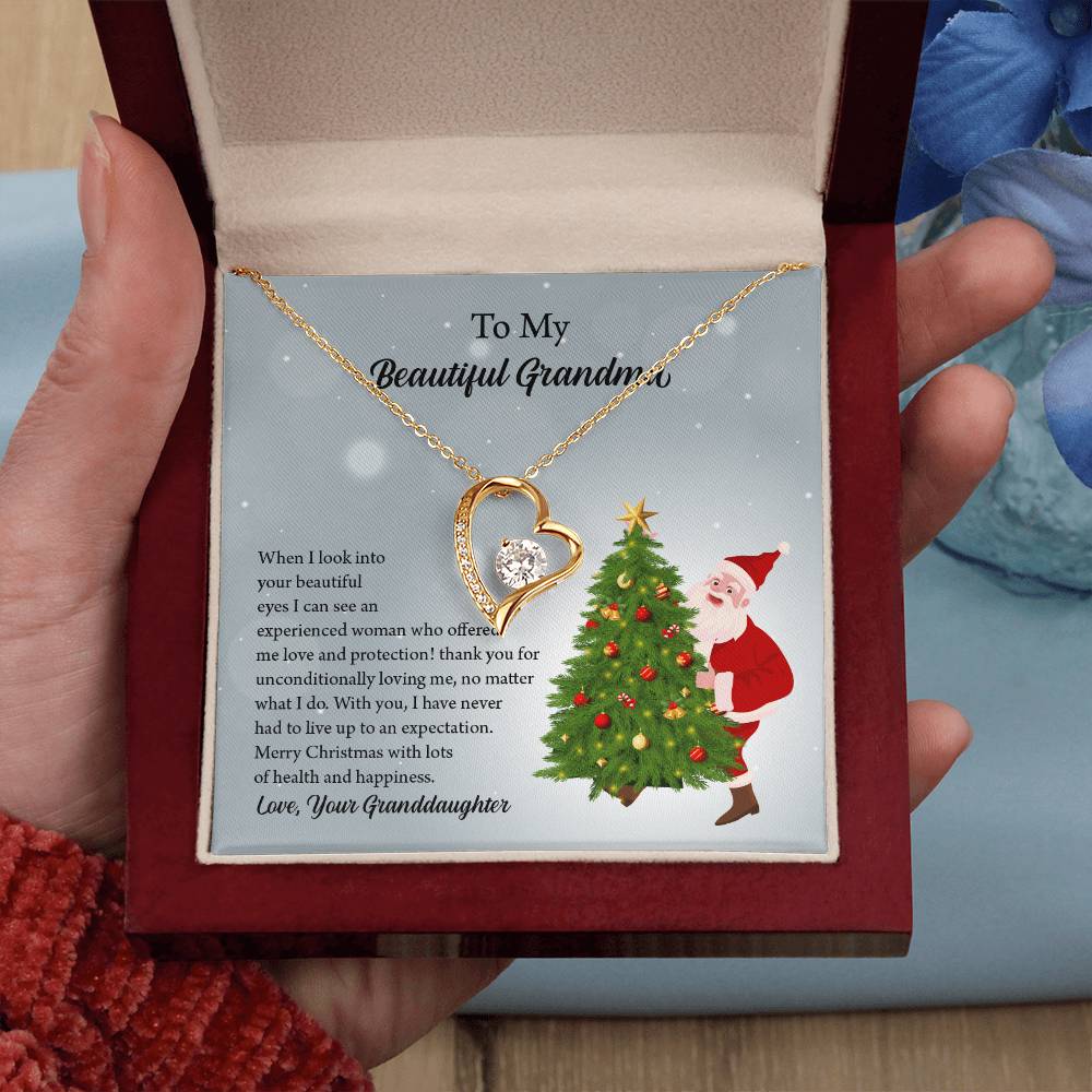 To My Beautiful Grandma Christmas  Forever Love Necklace, Grandma Gift, Gift For Grandma from Granddaughter, Grandma Necklace, Grandma, New Grandma