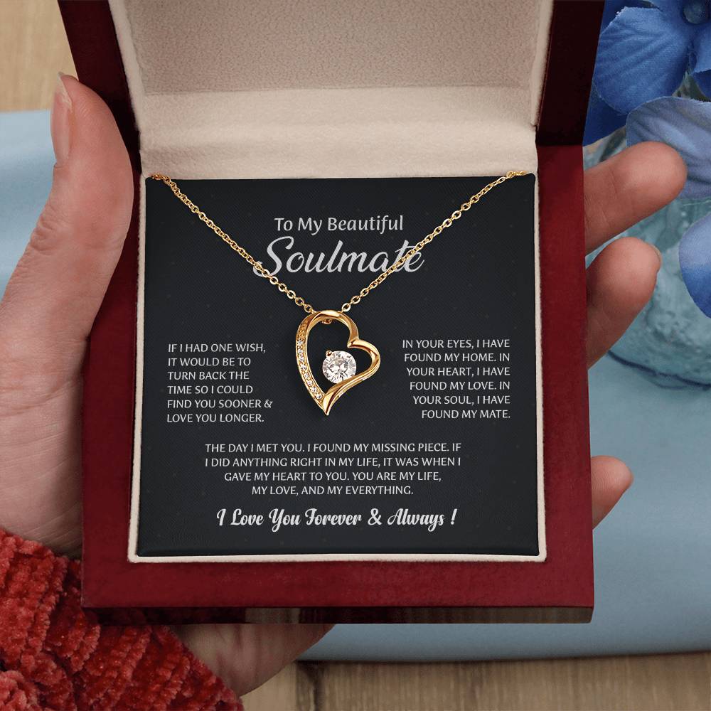 UNIDAZE To My Beautiful Soulmate Necklace, Gift for Wife,Girlfriend, Anniversary Gift, Christmas Gift for Soulmate, Soulmate Gift, Soulmate necklace ShineOn Fulfillment C30025TG C30025TR lx-C30025 PB23-WOOD PT-781 TNM-1 USER-188348