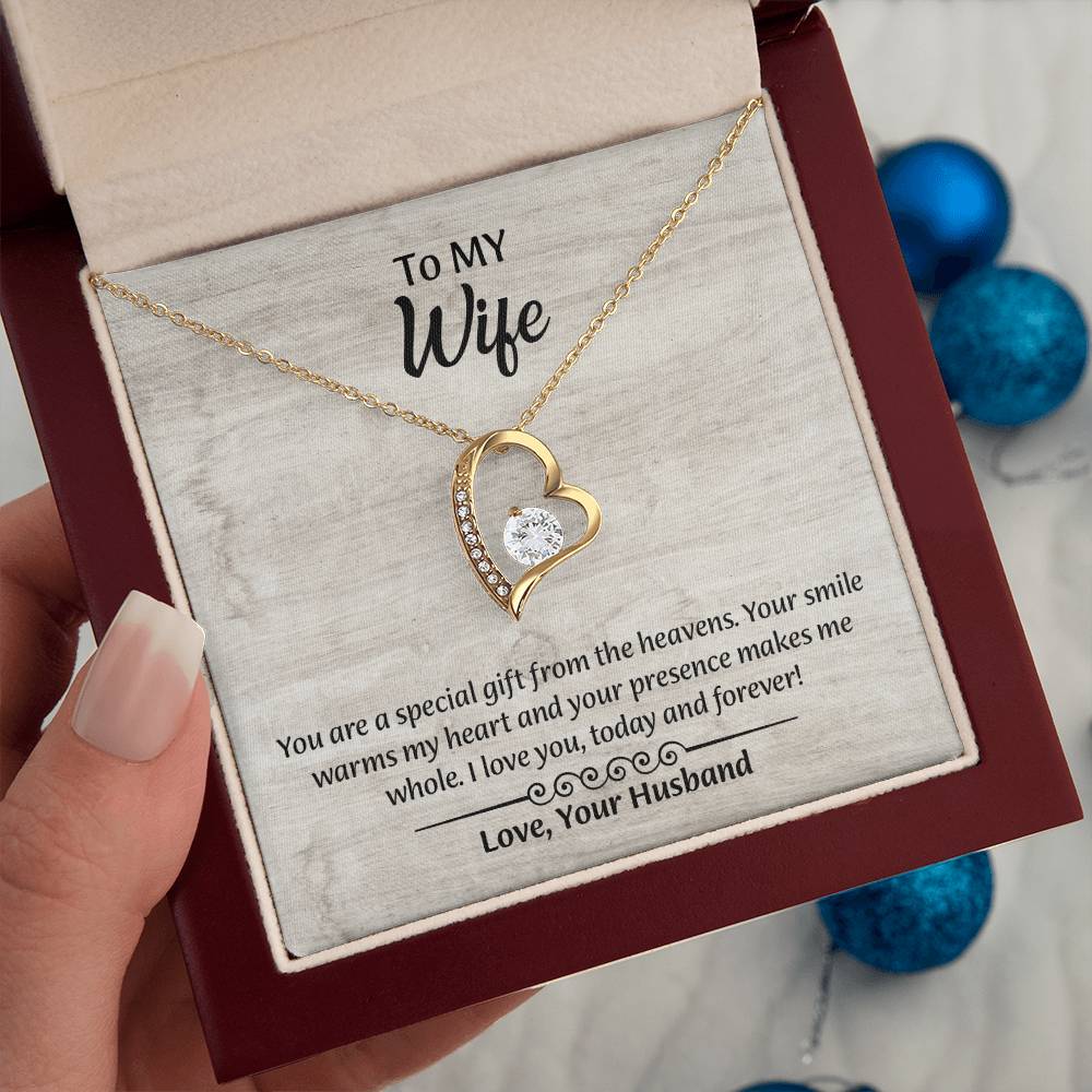 To My Wife Forever Love Necklace, Wife Jewelry, Romantic Anniversary Gift for Wife, Wife Birthday Gift, Necklace for Wife