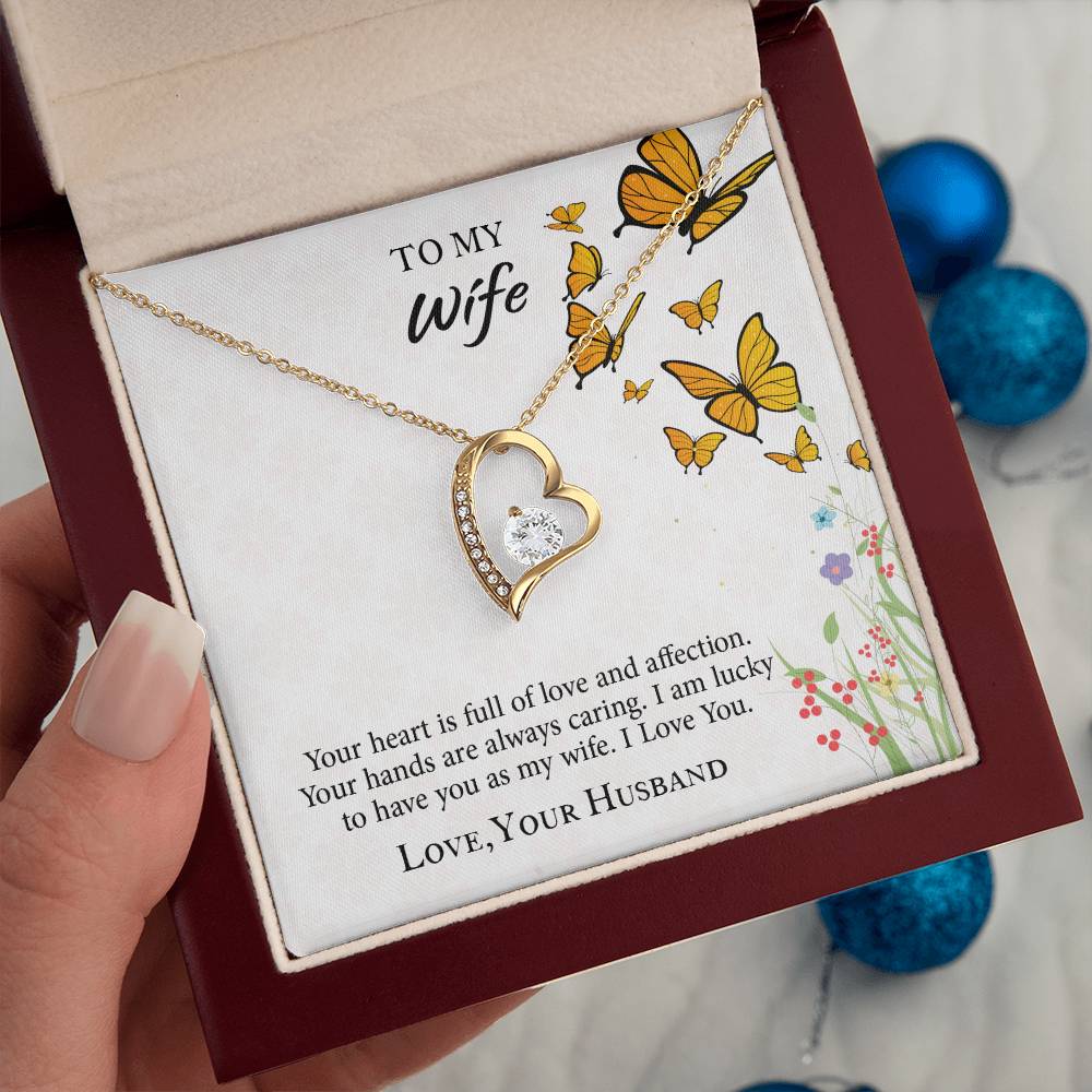 To My Wife Forever Love Necklace, Necklace Gift For Wife, Anniversary Gift For Wife, Wife Birthday Gift