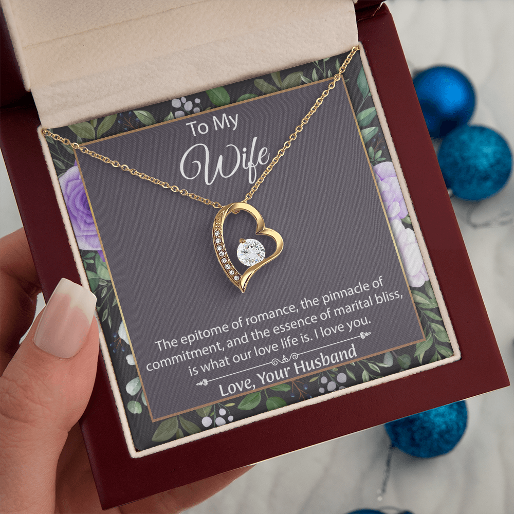 To My Wife Forever Love Necklace, Wife Sentimental Gift, Anniversary Gift For Wife, Wife Birthday Gift, Necklace For Wife