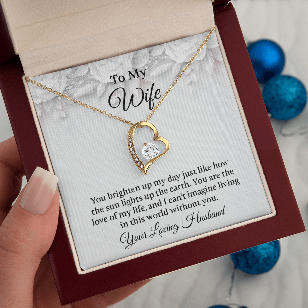 To My Wife Forever Love Necklace, Wife Jewelry, Necklace for Wife, Anniversary Gift for Wife, Wife Birthday Gift