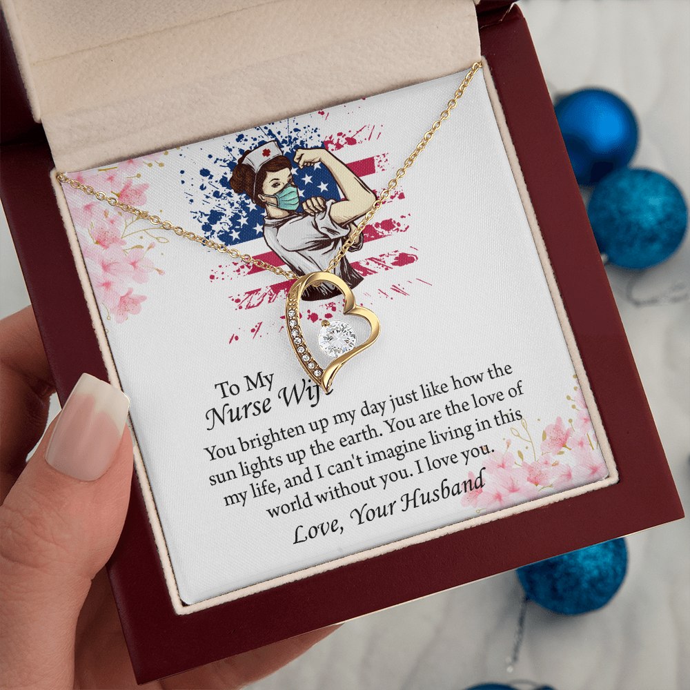 To My Nurse Wife Forever Love Necklace, Anniversary Gift for Wife, Wife Birthday Gift, Nurse Graduation Jewelry Gifts