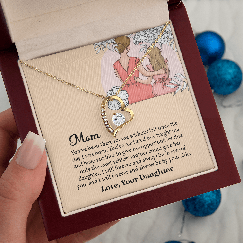 Mom Necklace, Mom Birthday Gift from Daughter, Mothers Day Necklace, Message Card Jewelry For Mom